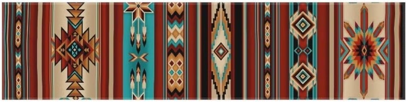 ZFRXIGN Southwestern Bed Runner Twin Size Bed Scarf Bedding Set Long Table Runner Home Decor Bedroom Bedspread Protection Cover Native American Indian Style Rug Aztec - Image 4